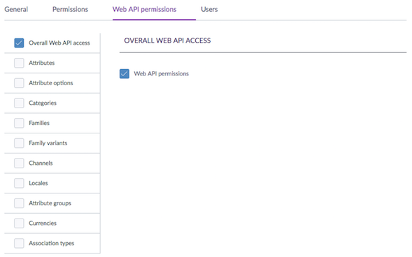 Web API permission tab screenshot